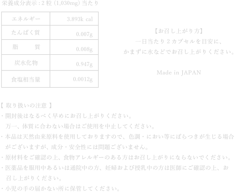 栄養成分表示